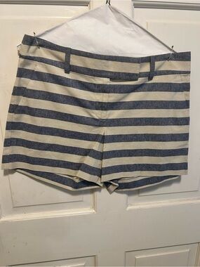 Ann Taylor Navy and Cream Striped Shorts